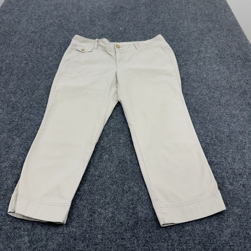 Eddie Bauer Pants‎ Womens 8 Beige Cotton Spandex Shaw Capris Casual Outdoor